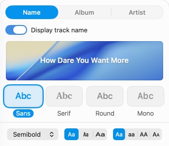 Image of a section of Sleeve's Settings interface